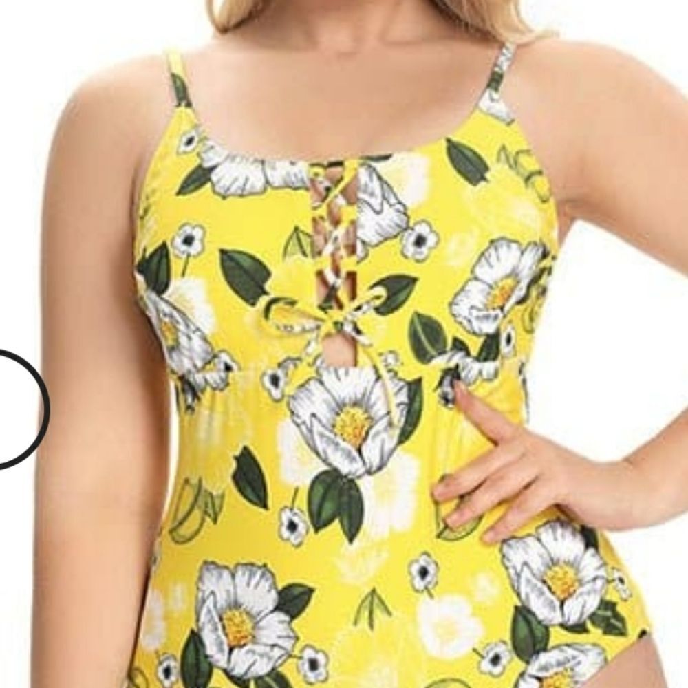 NWT SHEKINI Bathing Suit Lace Up One Piece Size S or 0X